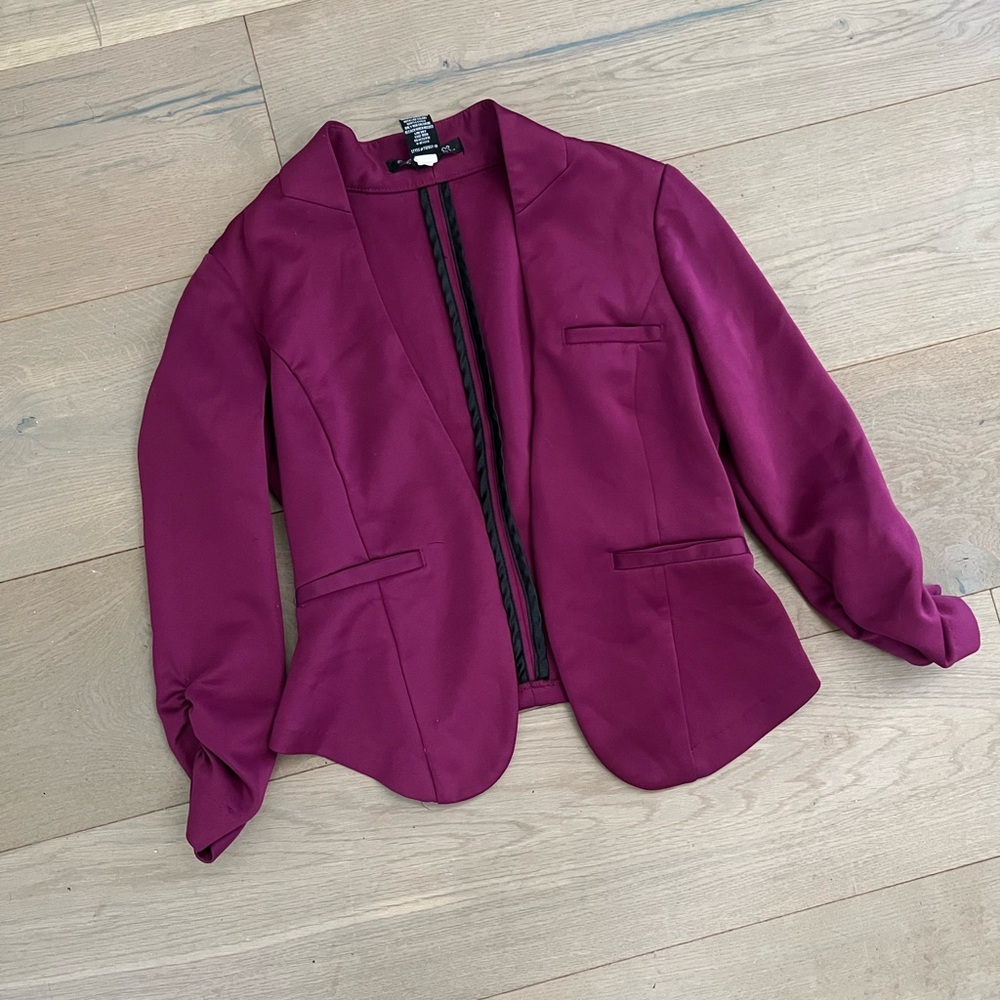 Plum Crop Blazer